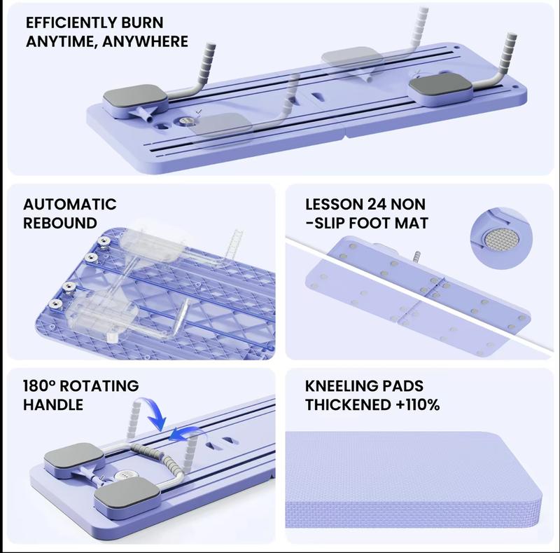 TerraGym Pilates Board with Resistance Bands Timer and Knee Mat for Home Use